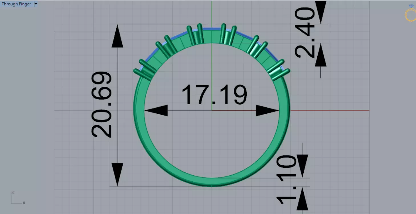 White Gold Diamond and Yellow Ruby STL 3D Ring Model jr00190 3D print model_13