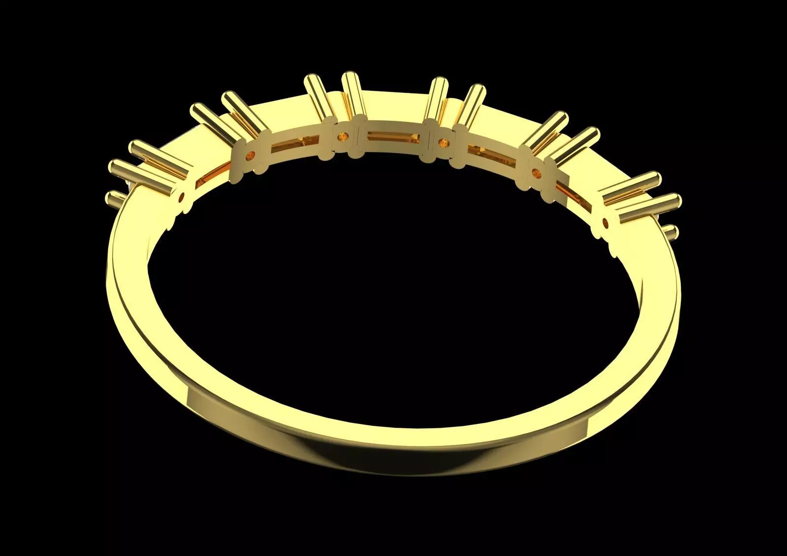 White Gold Diamond and Yellow Ruby STL 3D Ring Model jr00190 3D print model_18