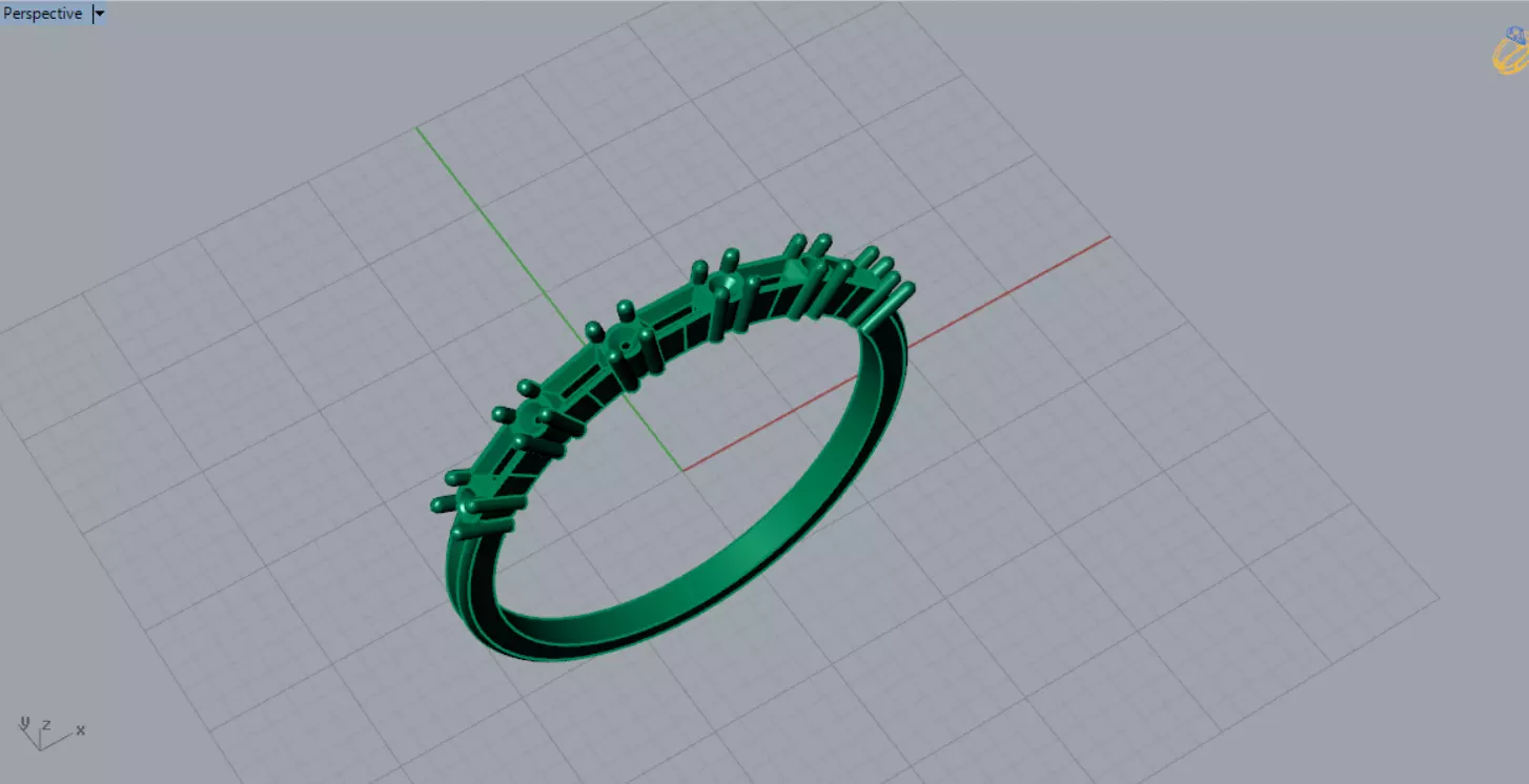 White Gold Diamond and Yellow Ruby STL 3D Ring Model jr00190 3D print model_6