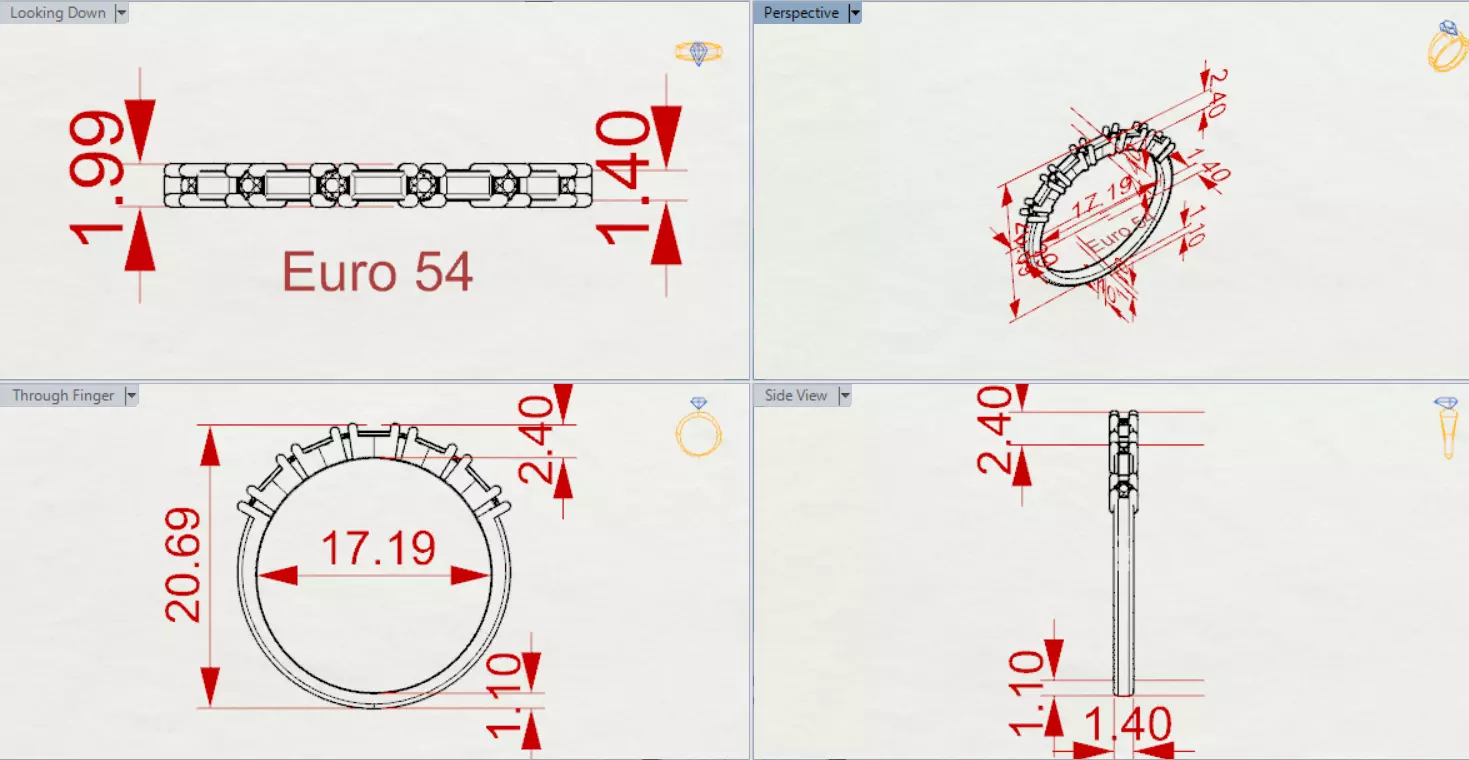 White Gold Diamond and Yellow Ruby STL 3D Ring Model jr00190 3D print model_22