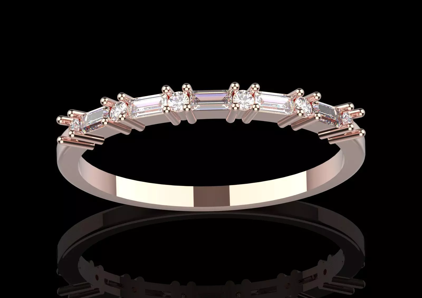 White Gold Diamond and Yellow Ruby STL 3D Ring Model jr00190 3D print model_19