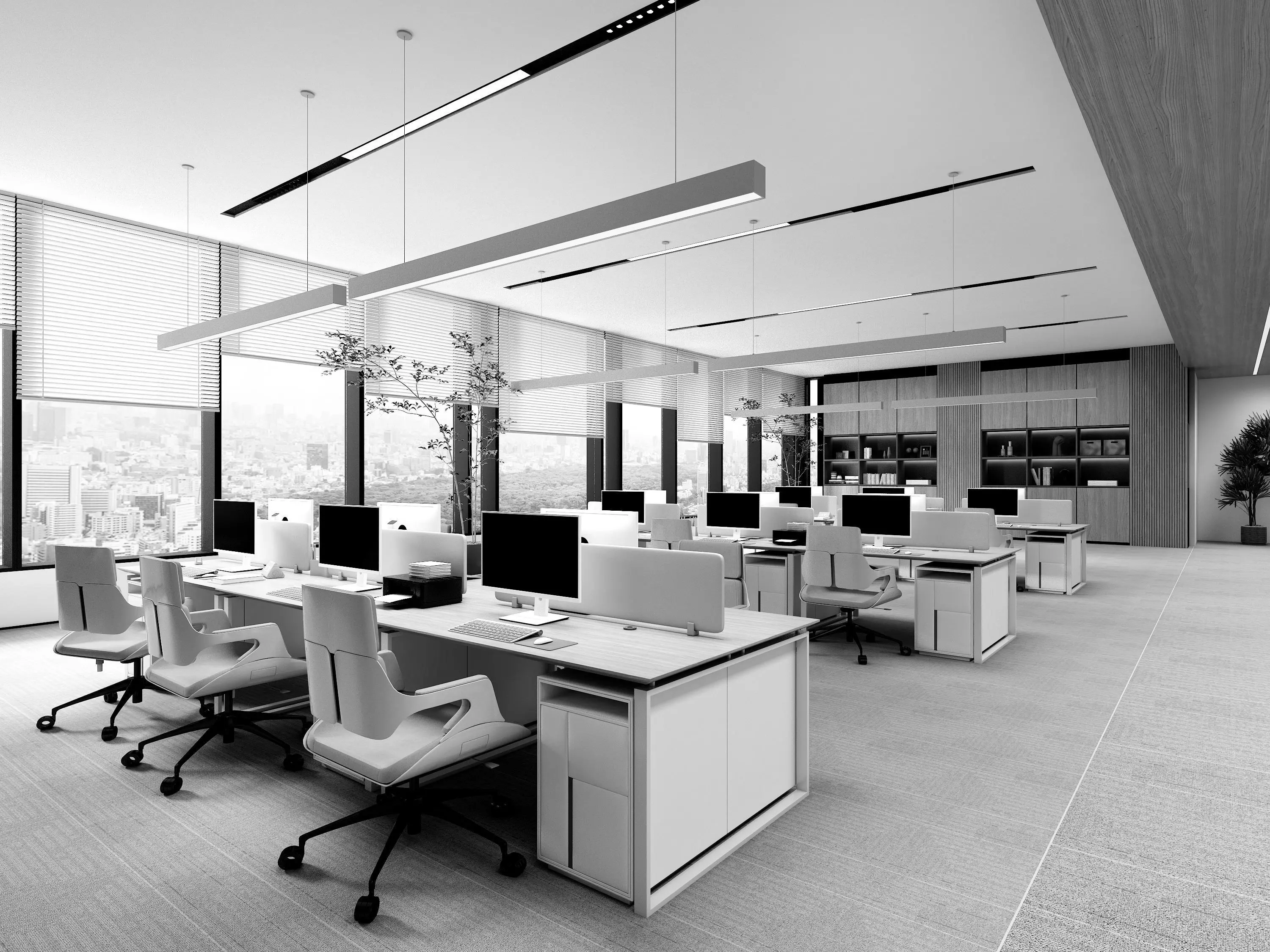 office Low-poly 3D model_4