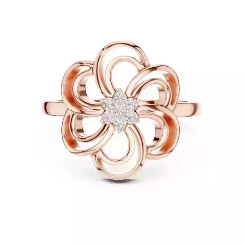 Round Cut Diamond Floral Engagement Wedding Ring 3DM STL Video