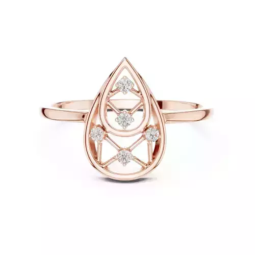 Round Cut Diamond Pear Shape Wedding Ring 3DM STL Video 3D print model Round Cut Diamond Pear Shape Wedding Ring 3DM STL Video 3D print model