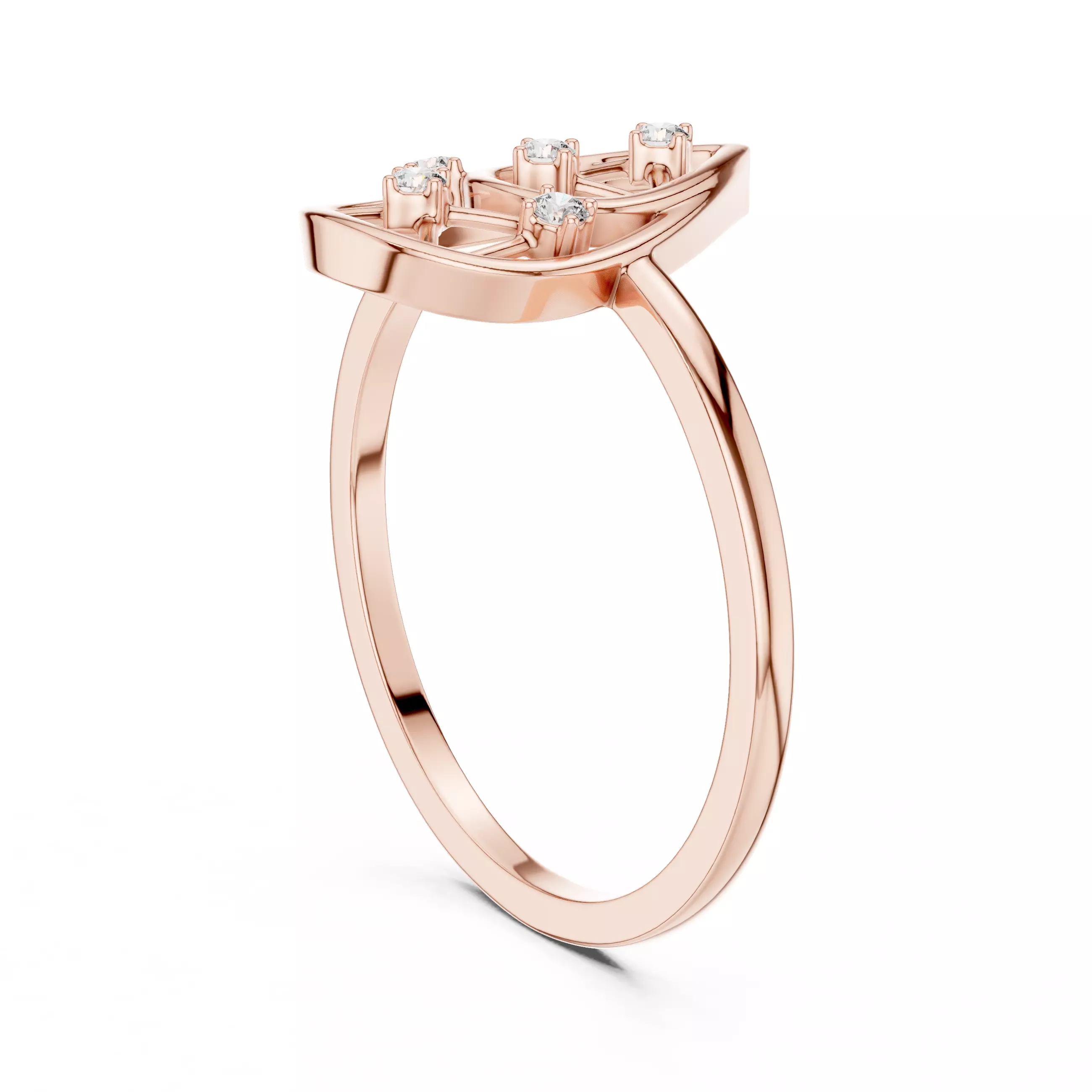 Round Cut Diamond Pear Shape Wedding Ring 3DM STL Video 3D print model_3