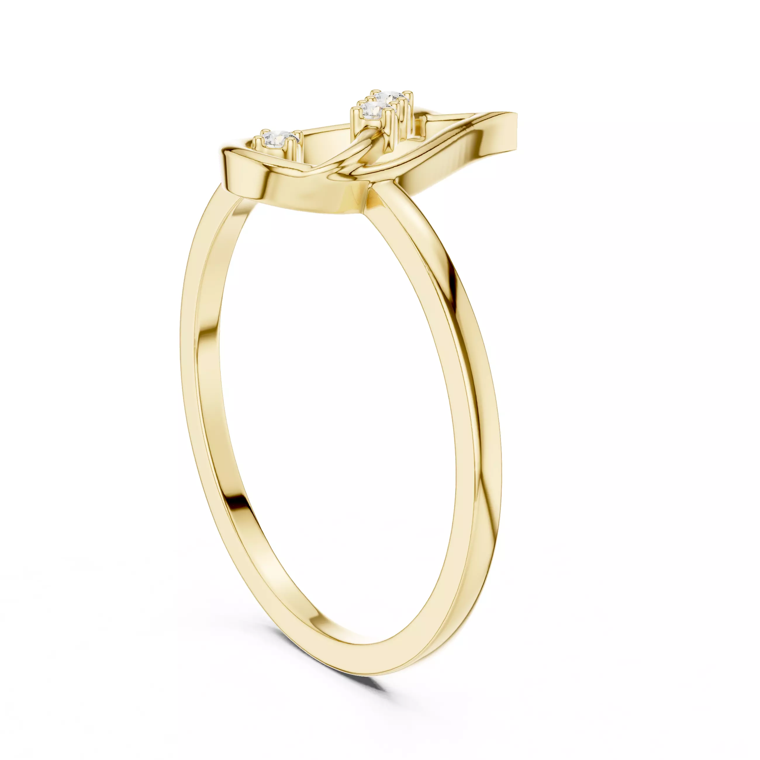 Round Cut Diamond Pear Shape Wedding Ring 3DM STL Video 3D print model_6