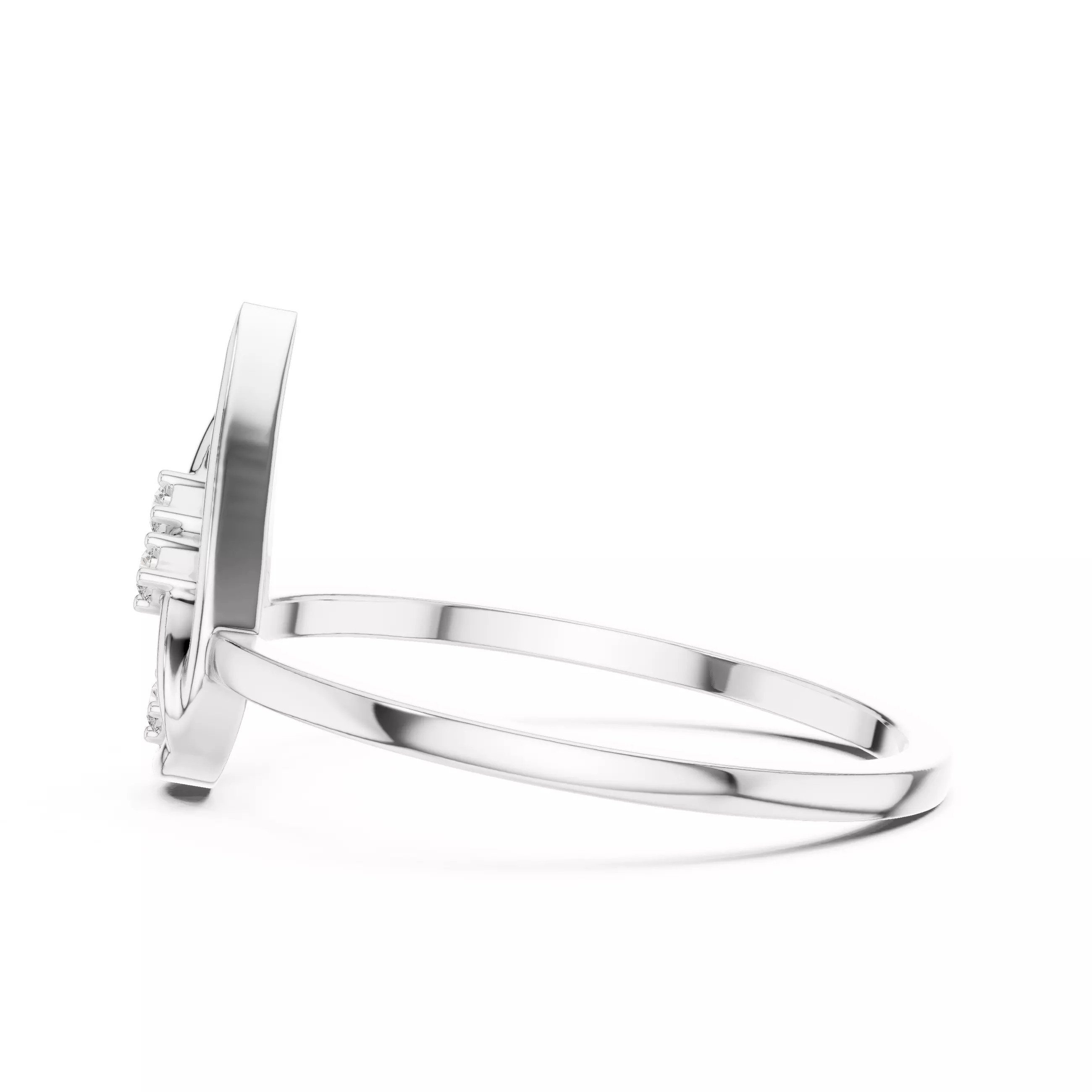 Round Cut Diamond Pear Shape Wedding Ring 3DM STL Video 3D print model_11
