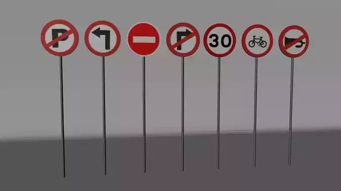 Traffic Signs Lowpoly