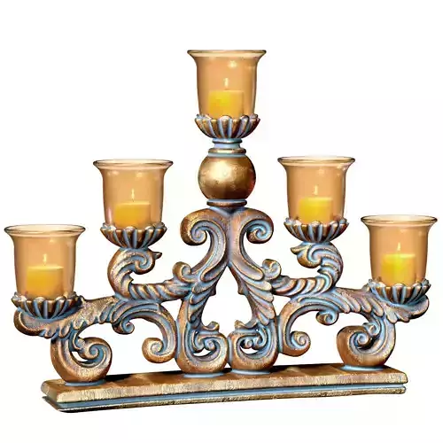 Bronze Tabletop Aged Antique Classic Candlestick Candle Holder