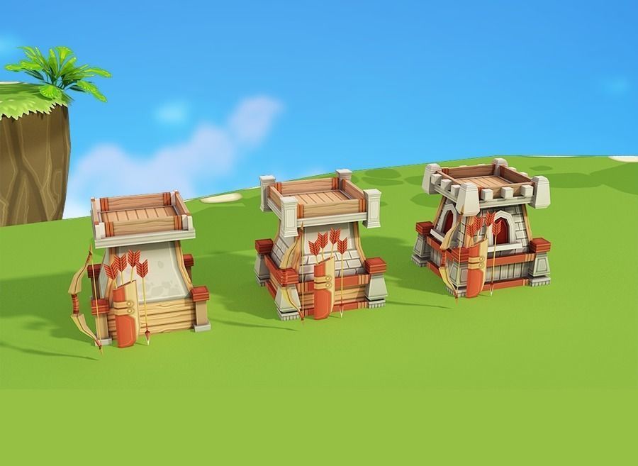 Floating Islands Low-poly 3D model_8