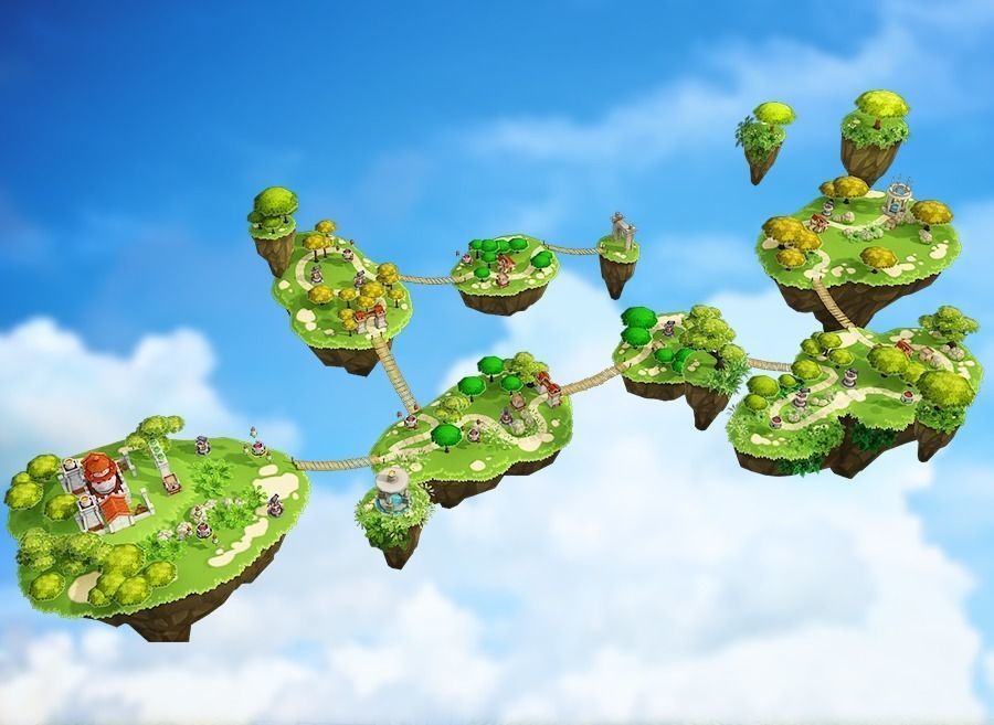 Floating Islands Low-poly 3D model_14