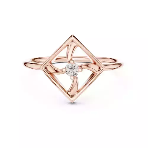 Solitaire Round Cut Diamond Square Wedding Ring 3DM STL Video