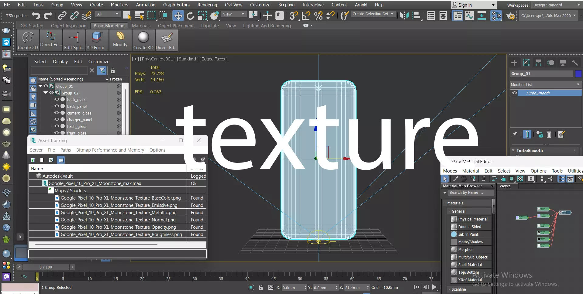 Google Pixel 10 Pro XL Moonstone Low-poly 3D model_12