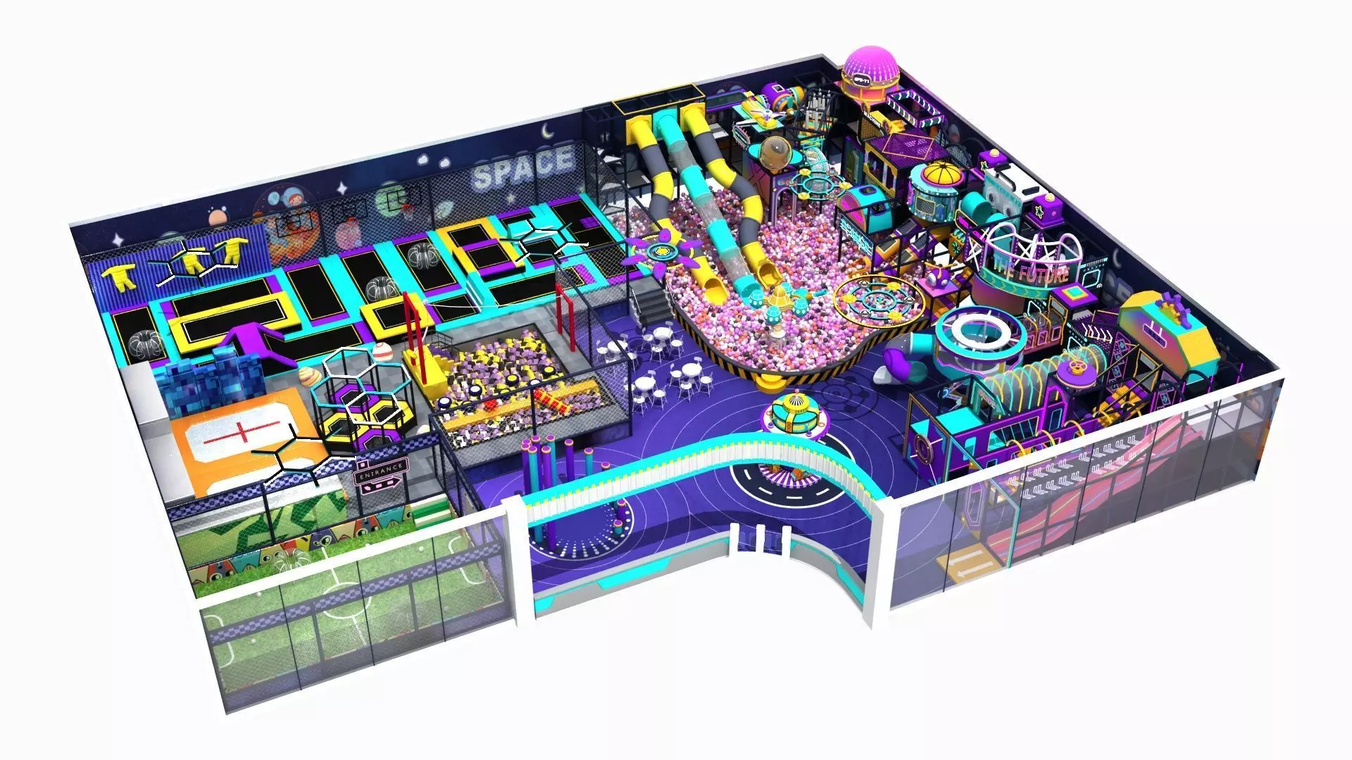 Large indoor children playground 3D model