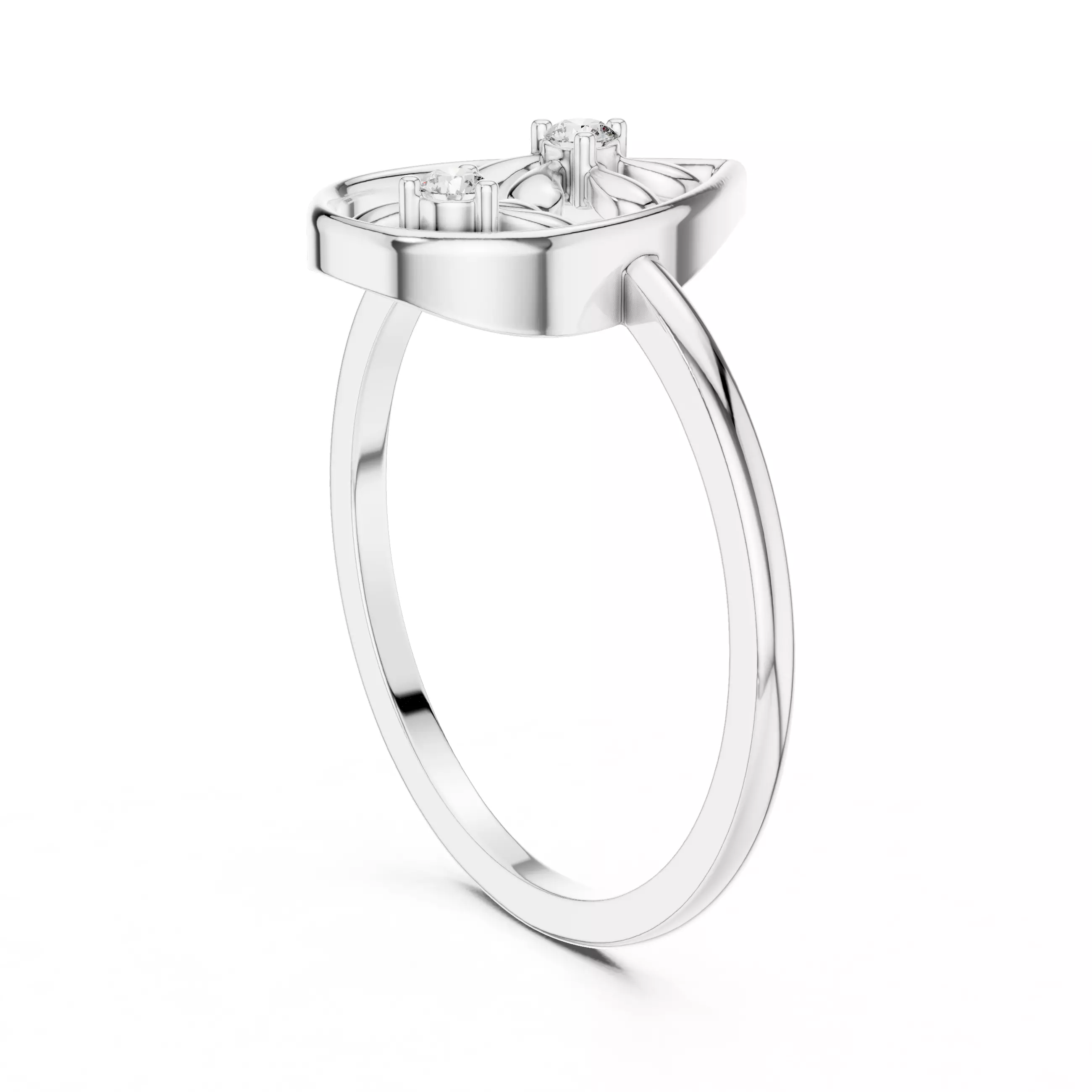 Round Diamond Pear Shape Wedding Ring 3DM STL Video 3D print model_9