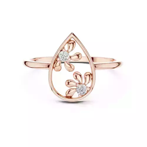 Round Diamond Pear Shape Wedding Ring 3DM STL Video 3D print model Round Diamond Pear Shape Wedding Ring 3DM STL Video 3D print model