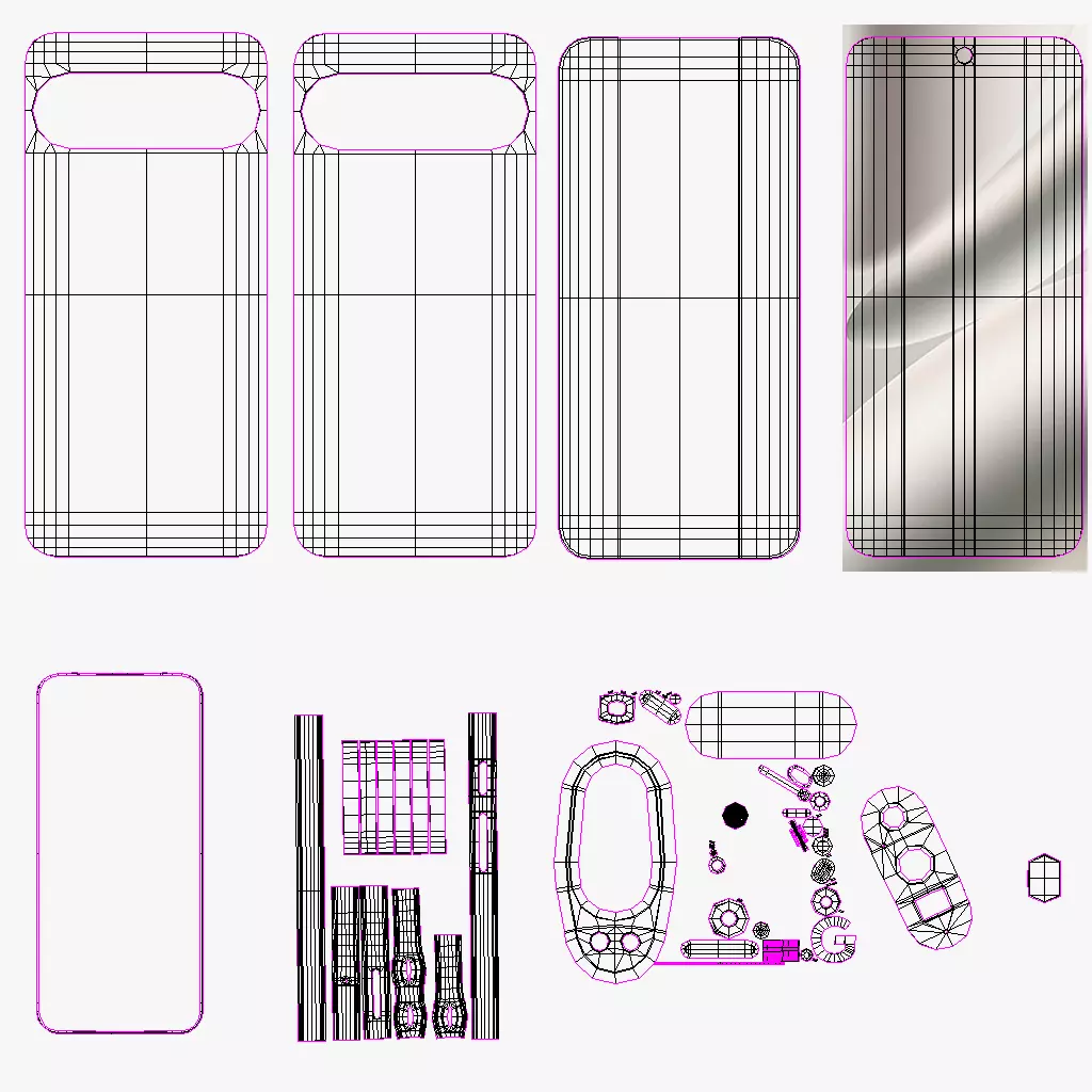 Google Pixel 10 Pro XL Porcelain Low-poly 3D model_11