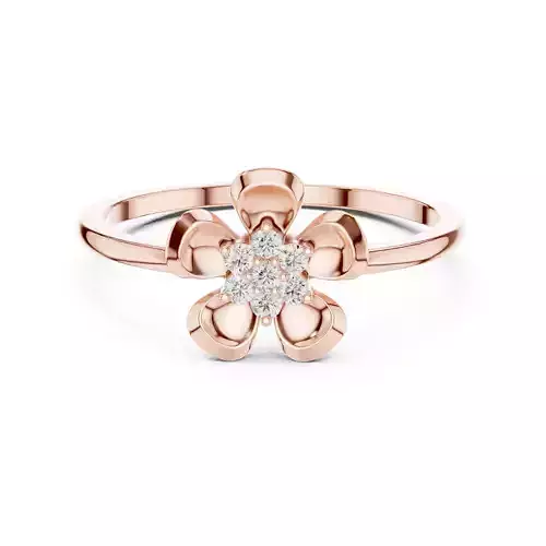 Round Cluster Diamond Floral Engagement Woman Ring 3DM STL Video