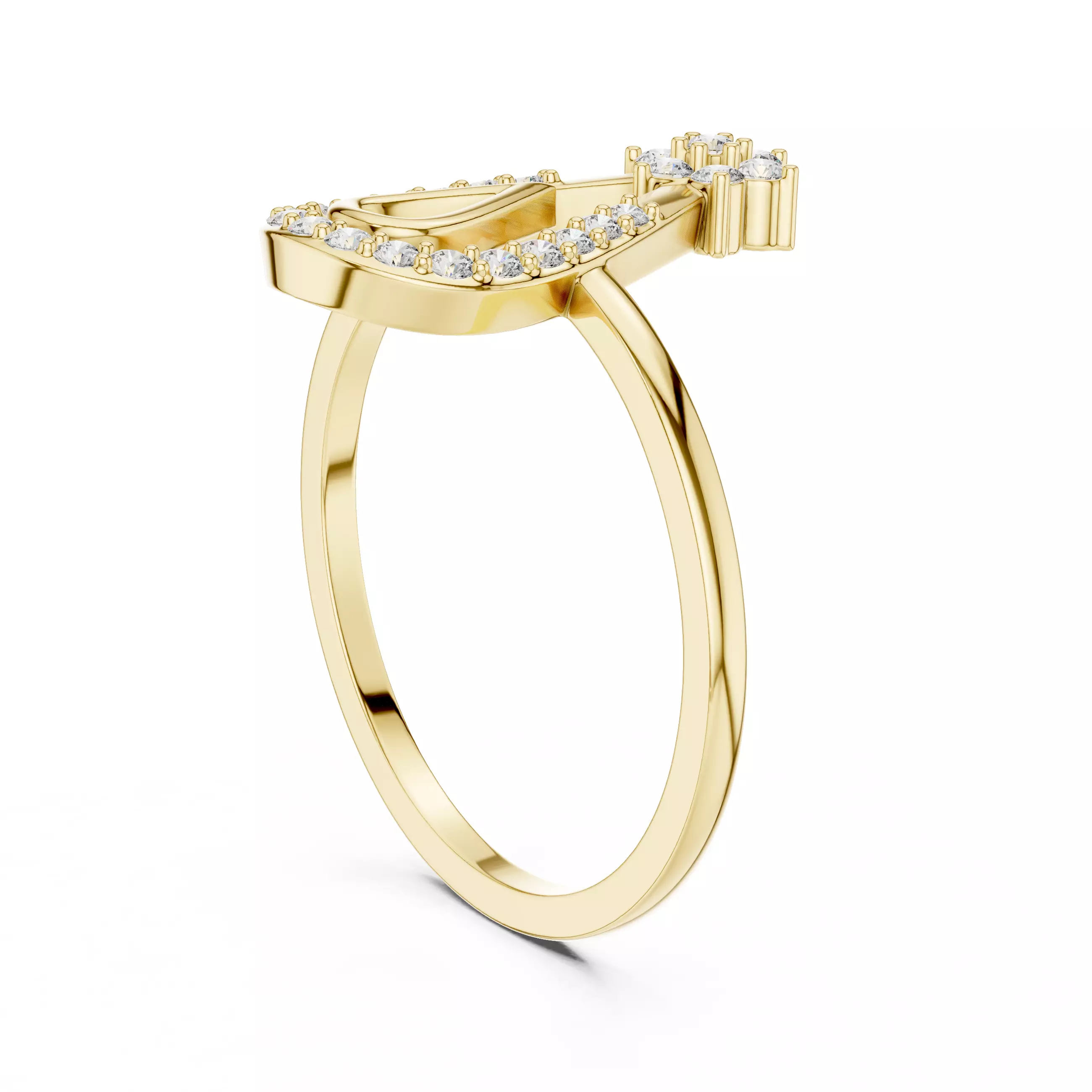 Elongated Pear Shape Engagement Wedding Ring 3DM STL Video 3D print model_6