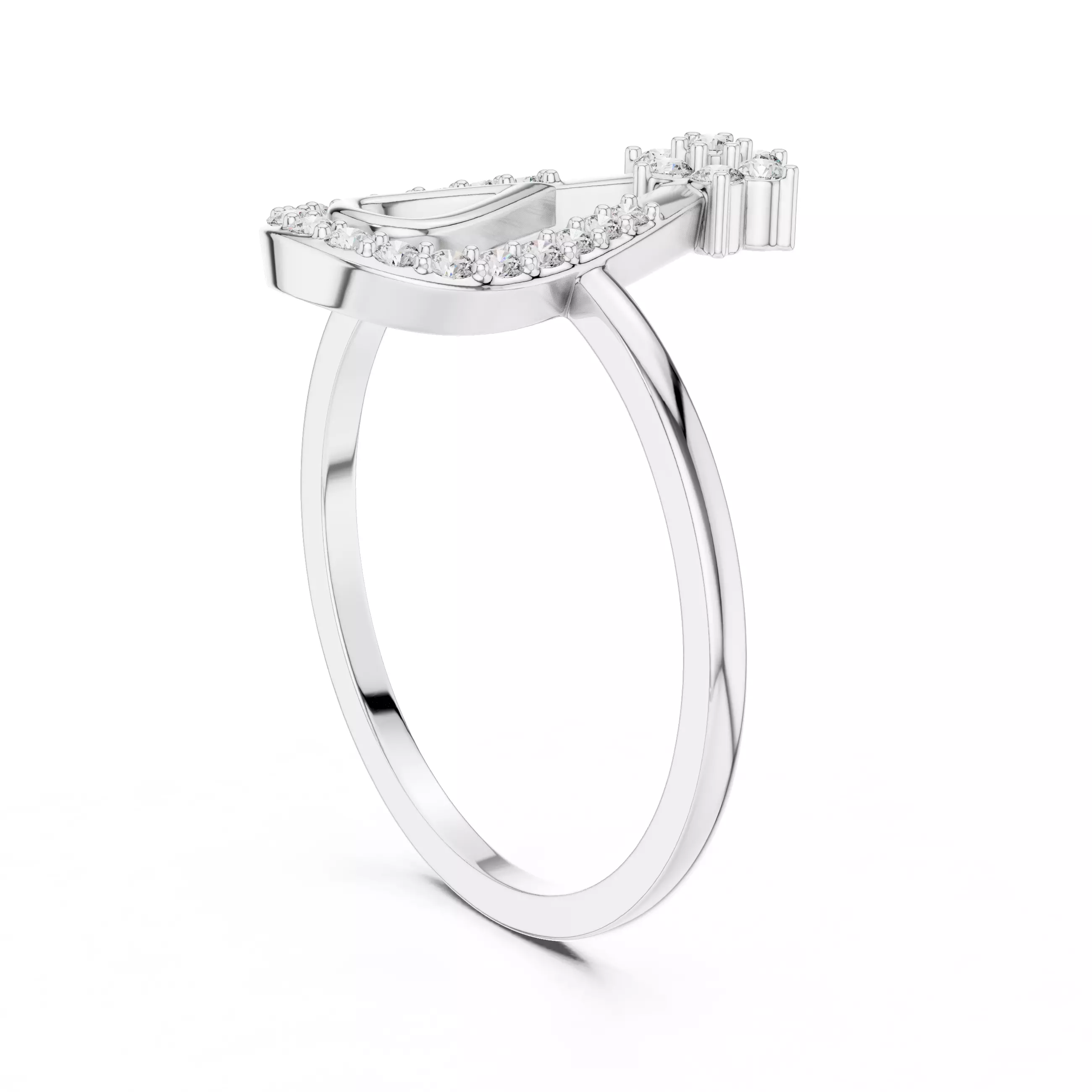 Elongated Pear Shape Engagement Wedding Ring 3DM STL Video 3D print model_9