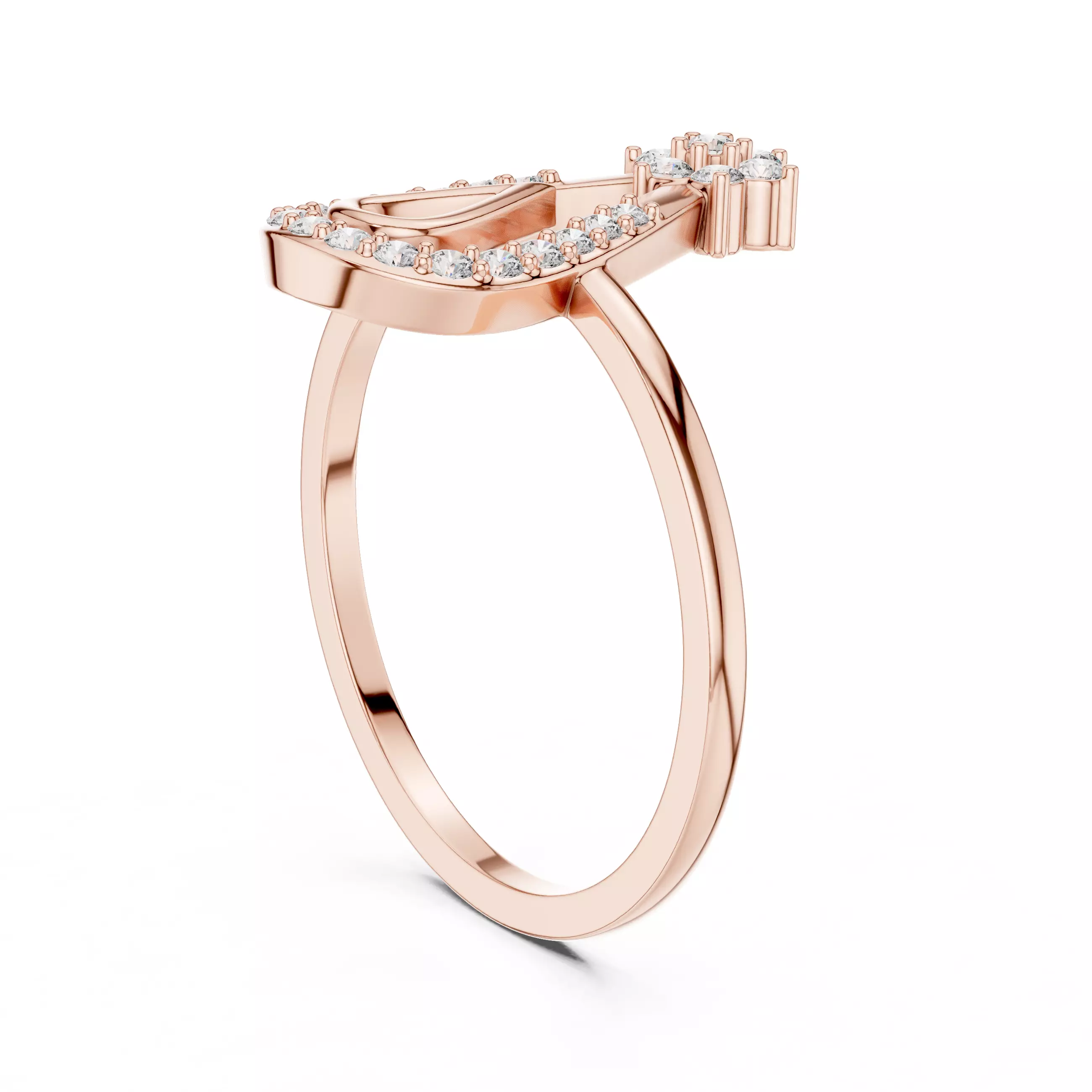 Elongated Pear Shape Engagement Wedding Ring 3DM STL Video 3D print model_3