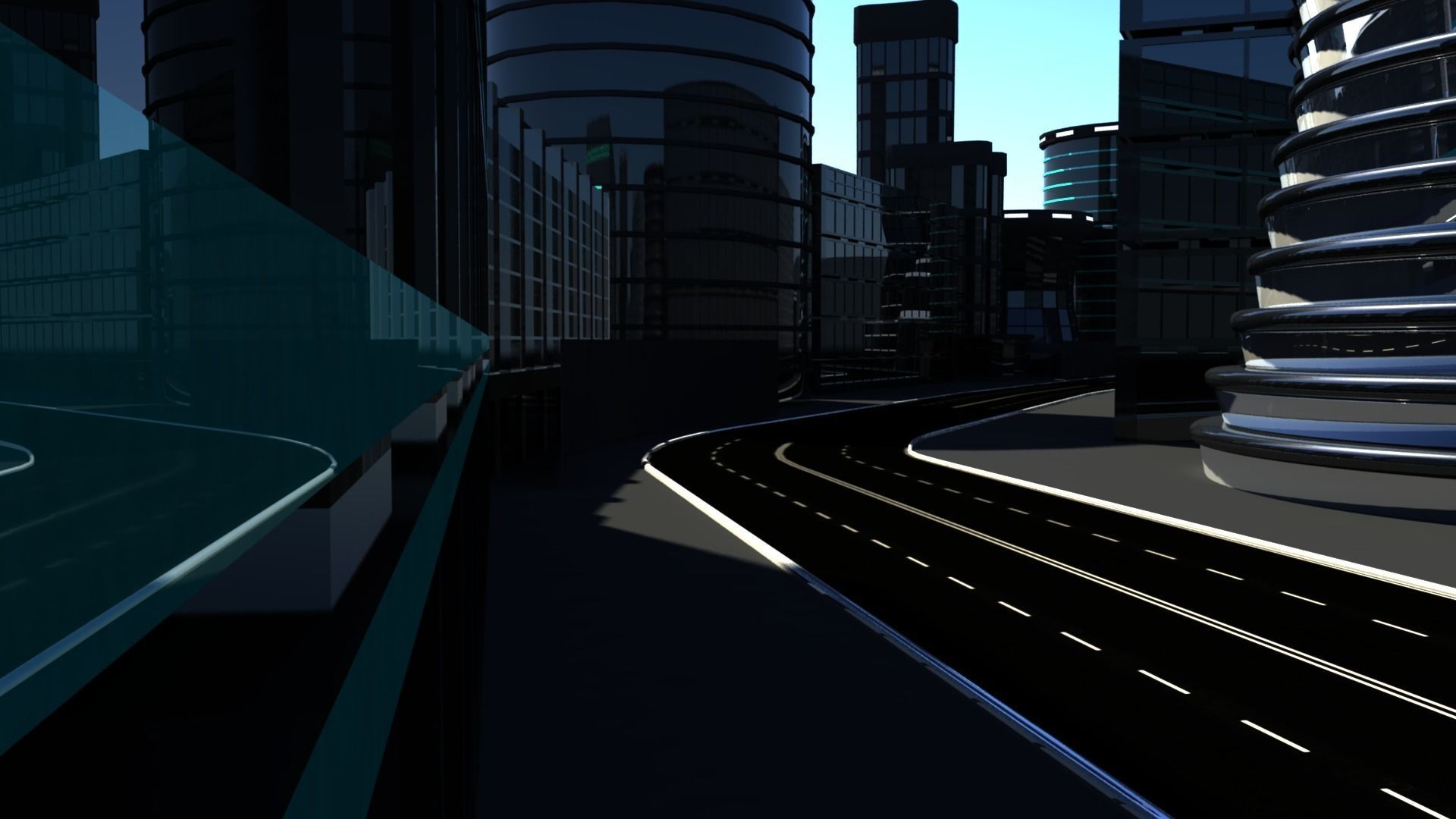 Racing Game Track Low-poly 3D model_2