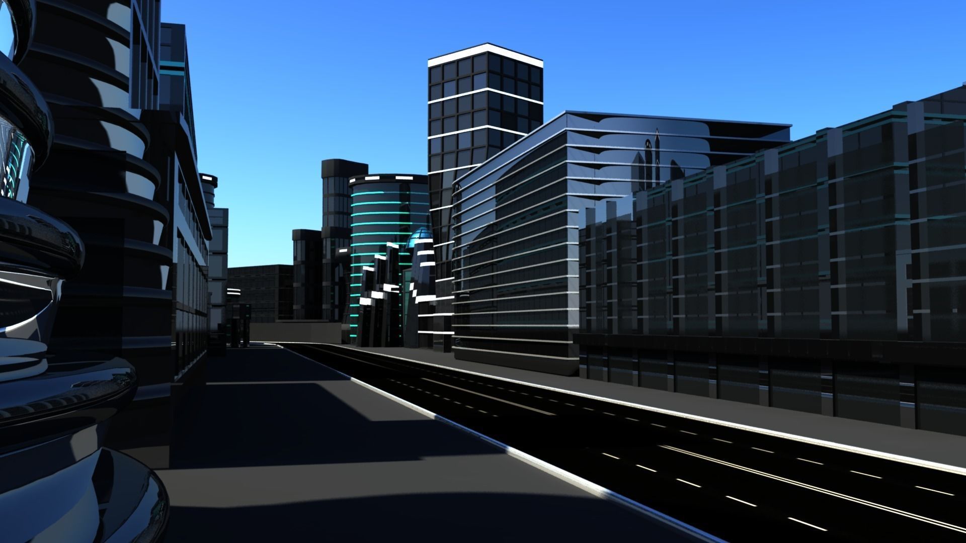 Racing Game Track Low-poly 3D model_4