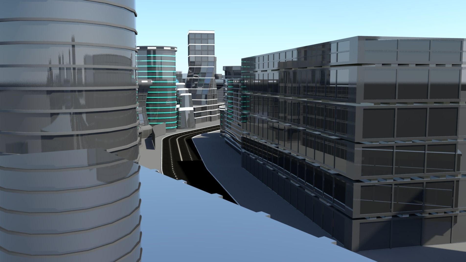 Racing Game Track Low-poly 3D model_9