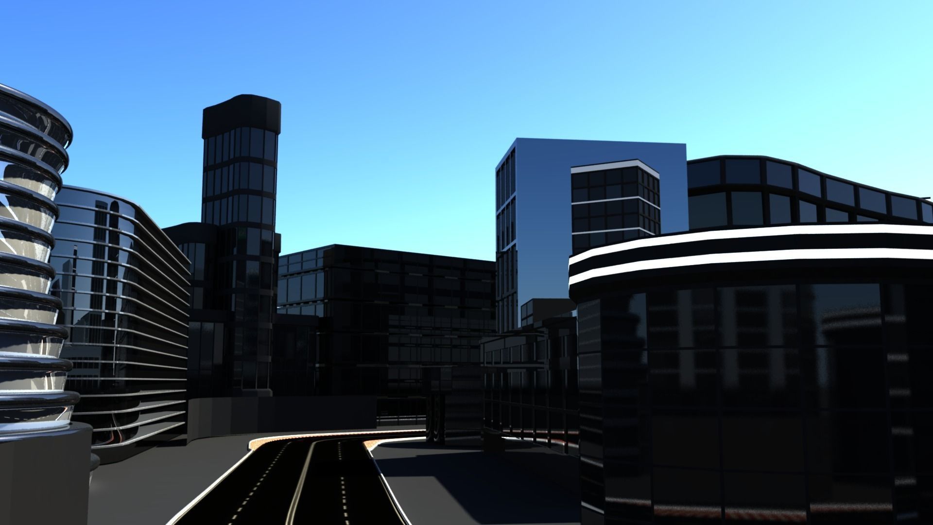 Racing Game Track Low-poly 3D model_3