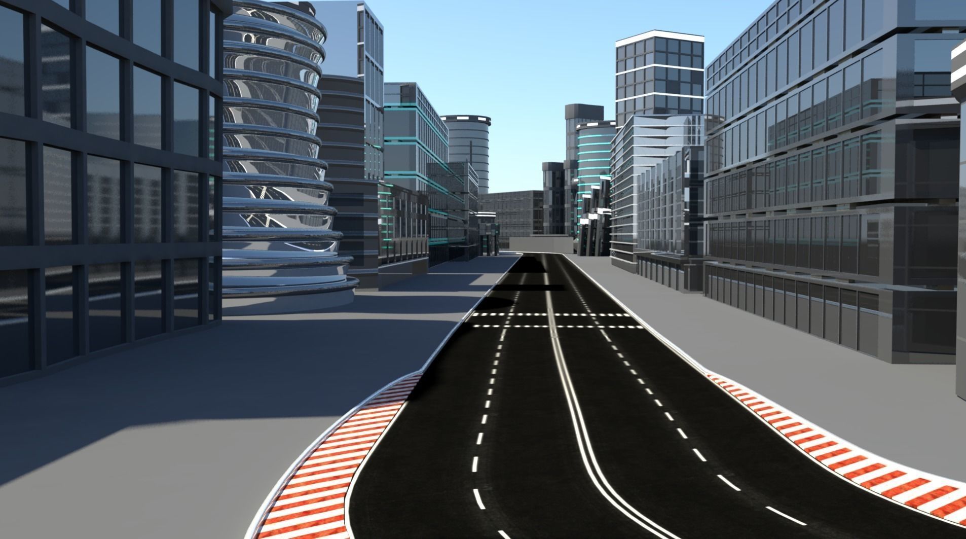 Racing Game Track Low-poly 3D model_8