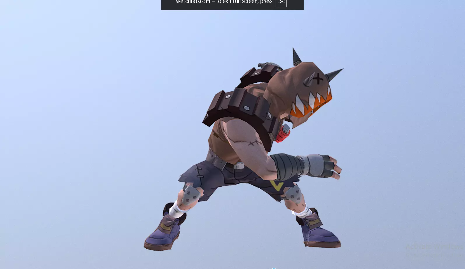 Cabal Warrior Cyborg Combatant Attack Air Flip Animated 3D model