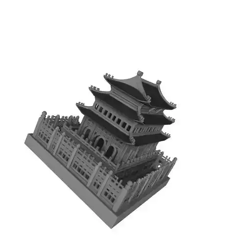 Traditional Chinese Style Building 3D Print Model 