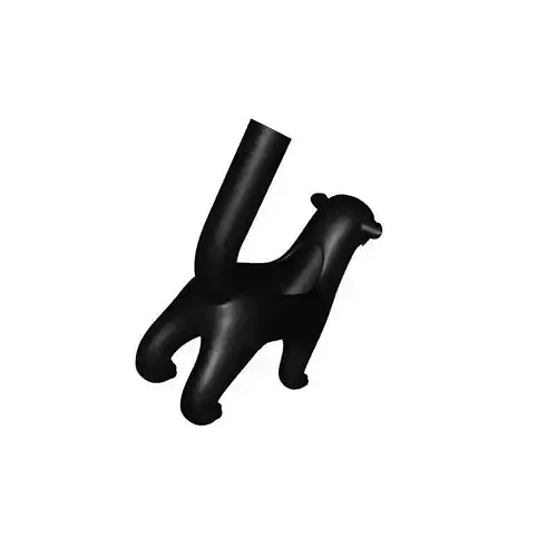 Standing Dog 3D Print Model with Unique Cylinder Tail Design