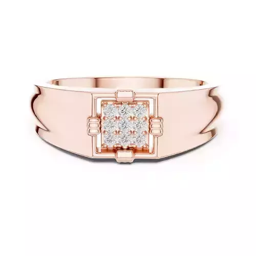 Round Cut Diamond Signet Engagement Wedding Ring 3DM STL Video