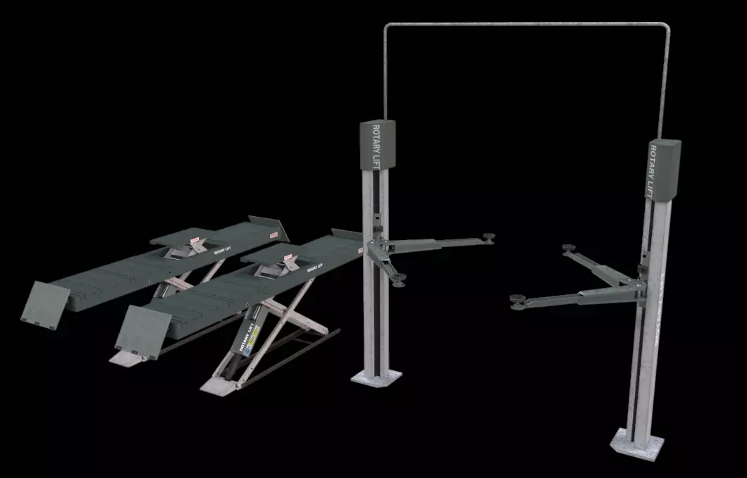 Car Lift Pack - 3D Garage Scissor and 2 Post Lift Free low-poly 3D model