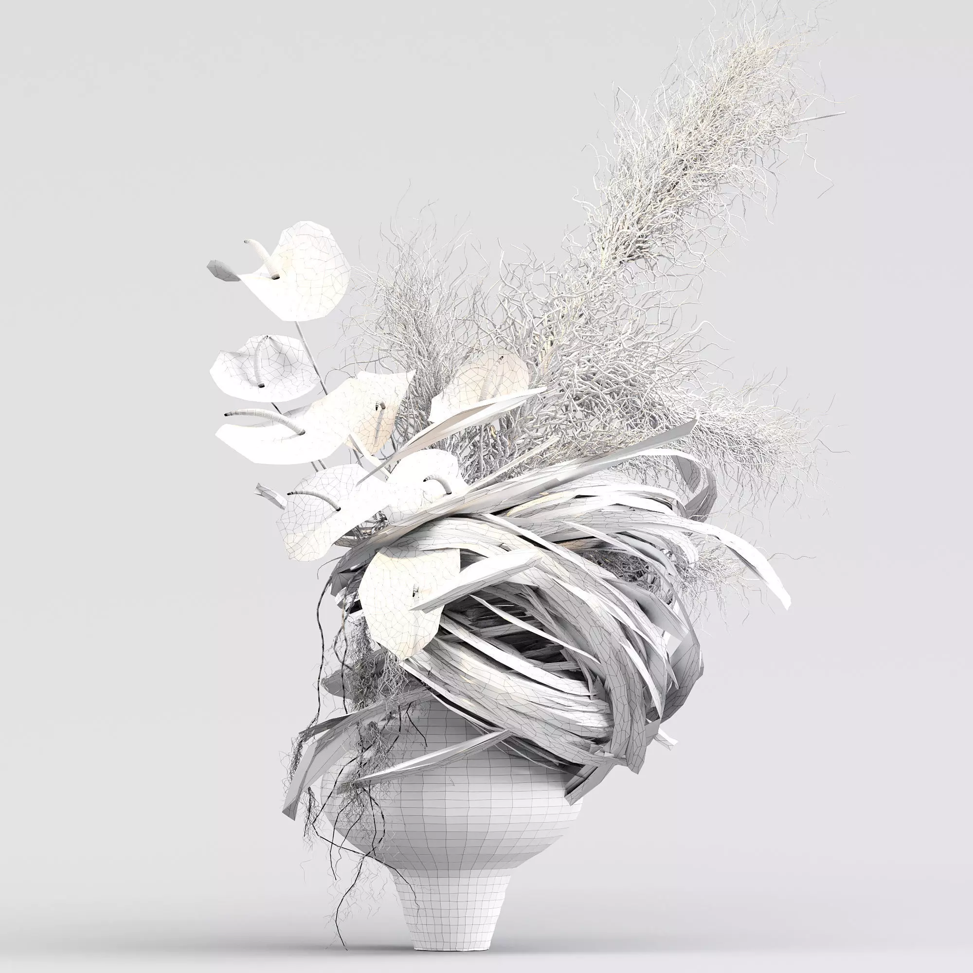 plants bouquet 025 3D model_5