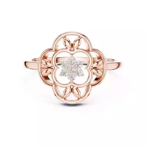 Round Cut Diamond Flower Engagement Wedding Ring 3DM STL Video