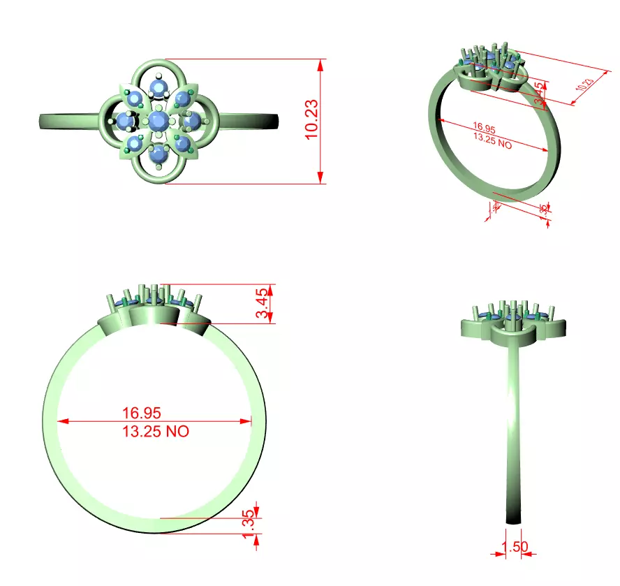 Round Cut Diamond Engagement Wedding Ring 3DM STL Video 3D print model_12