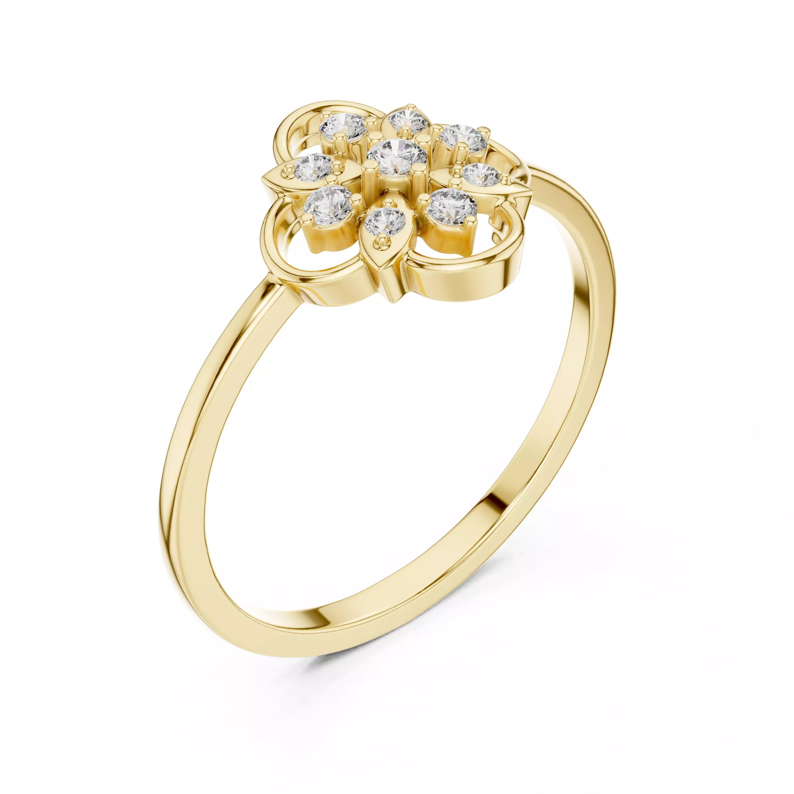 Round Cut Diamond Engagement Wedding Ring 3DM STL Video 3D print model_7