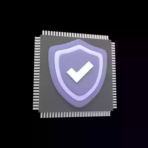 Chip Security Icon v1 004 Low-poly 3D model