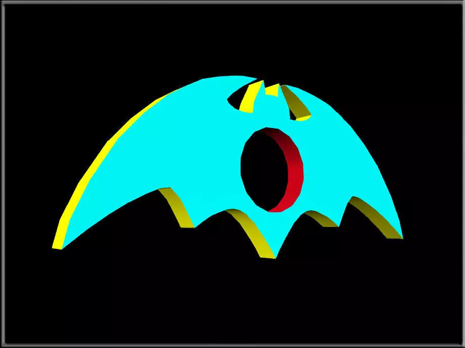 Bat Halloween Sign 09 Low-poly 3D model_1