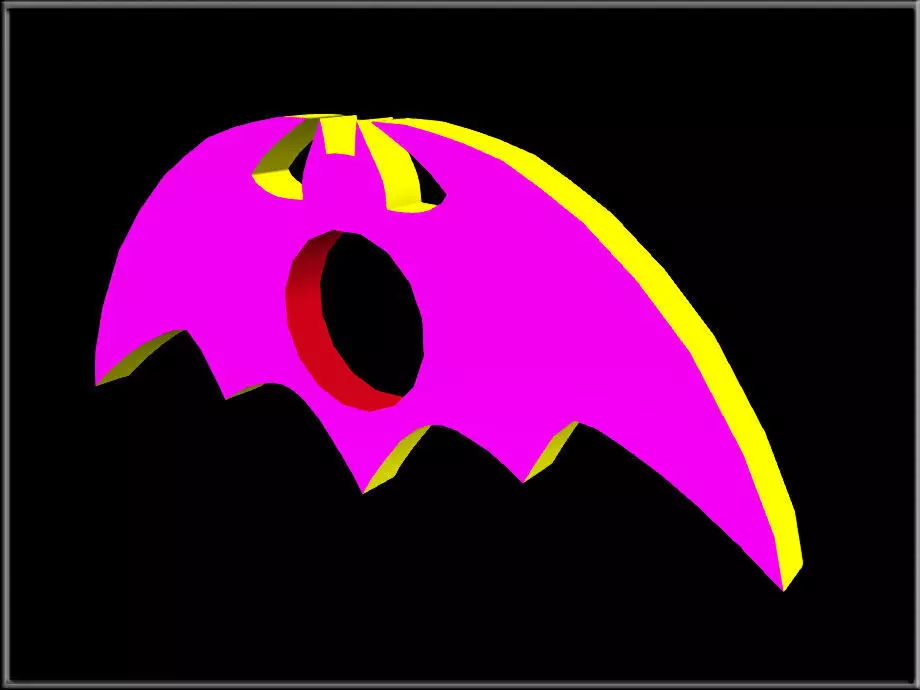 Bat Halloween Sign 09 Low-poly 3D model_2