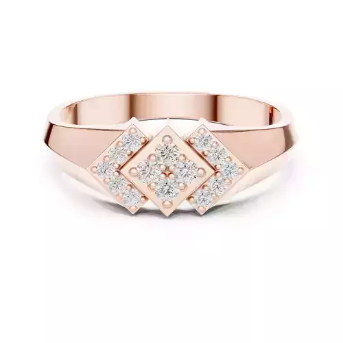 Round Diamond Signet Engagement Wedding Ring 3DM STL Video