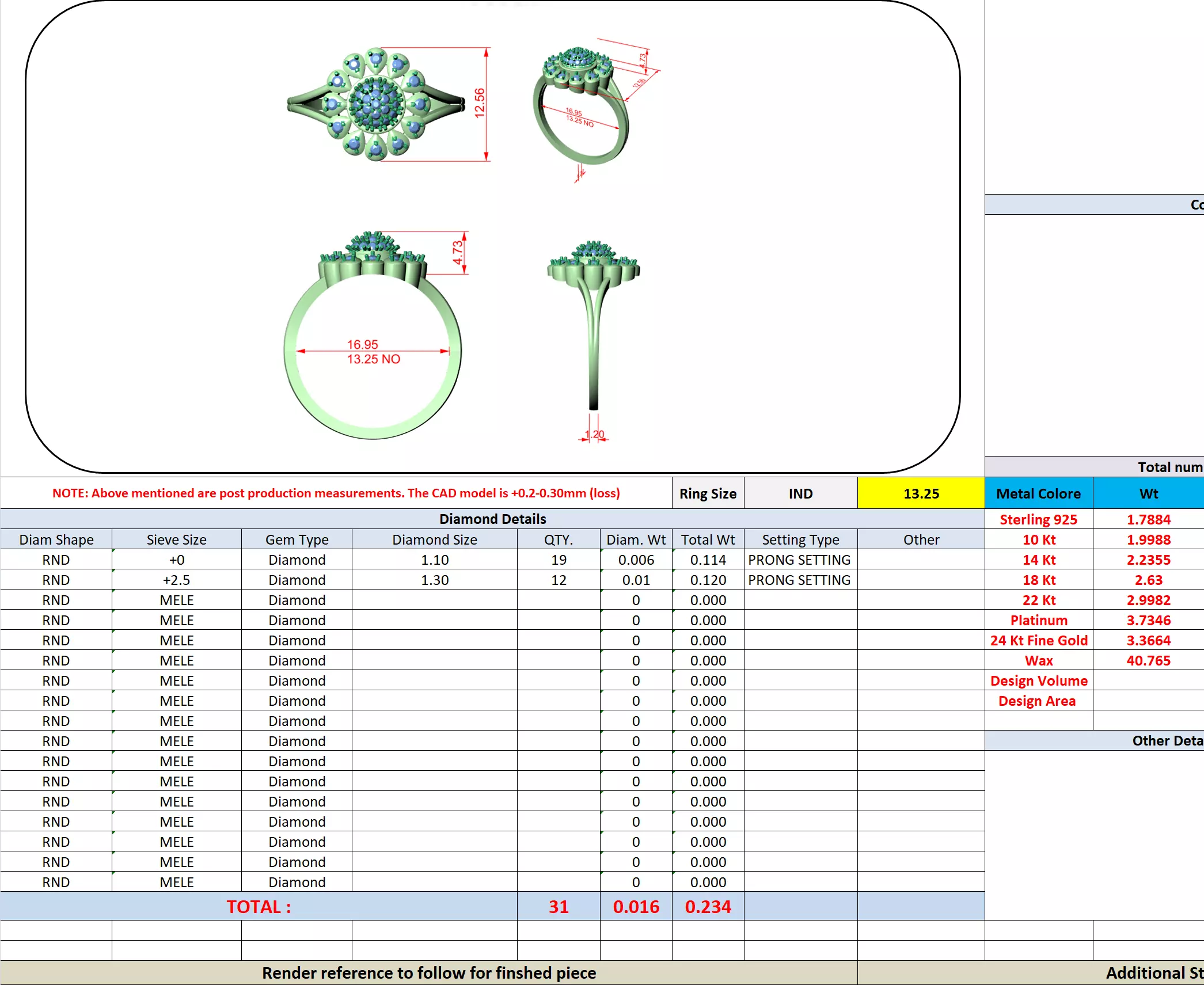 Round Cluster Diamond Split Shank Engagement Ring 3DM STL Video 3D print model_13