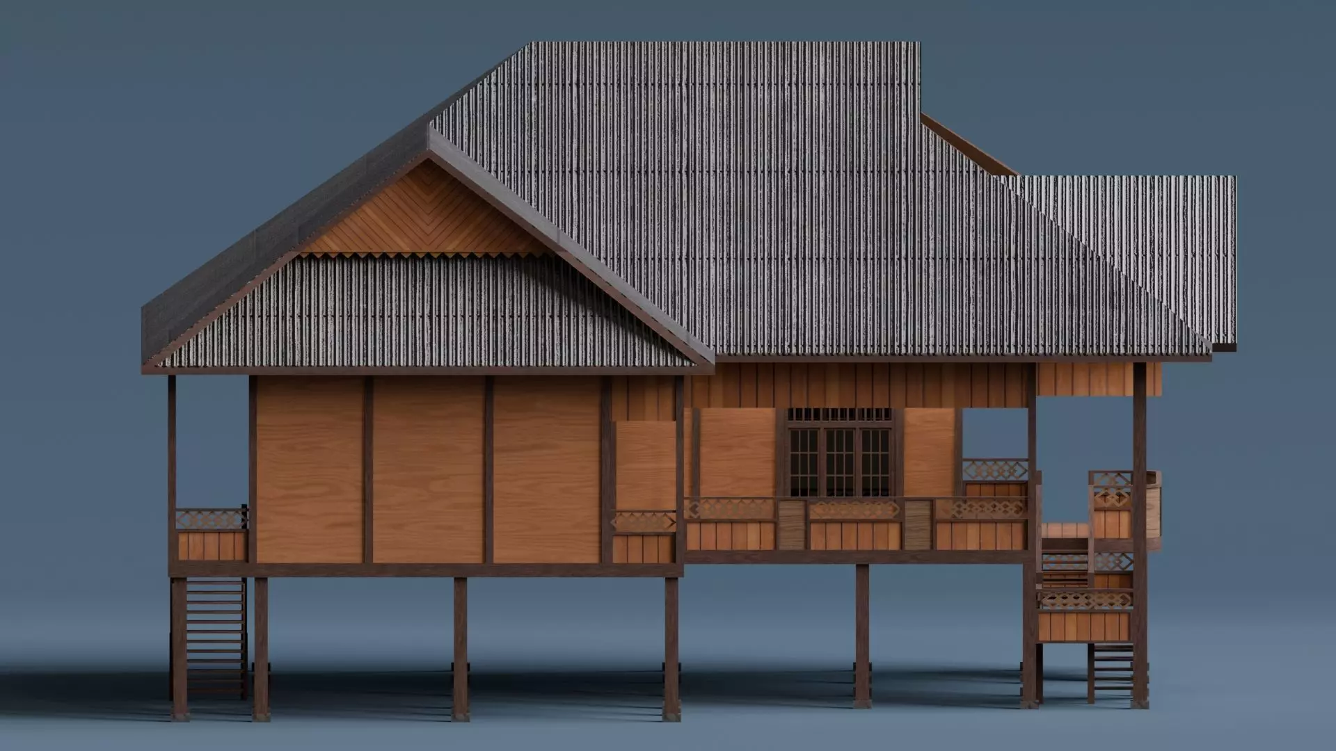Traditional Houses - Rumah Walewangko Low-poly 3D model_3
