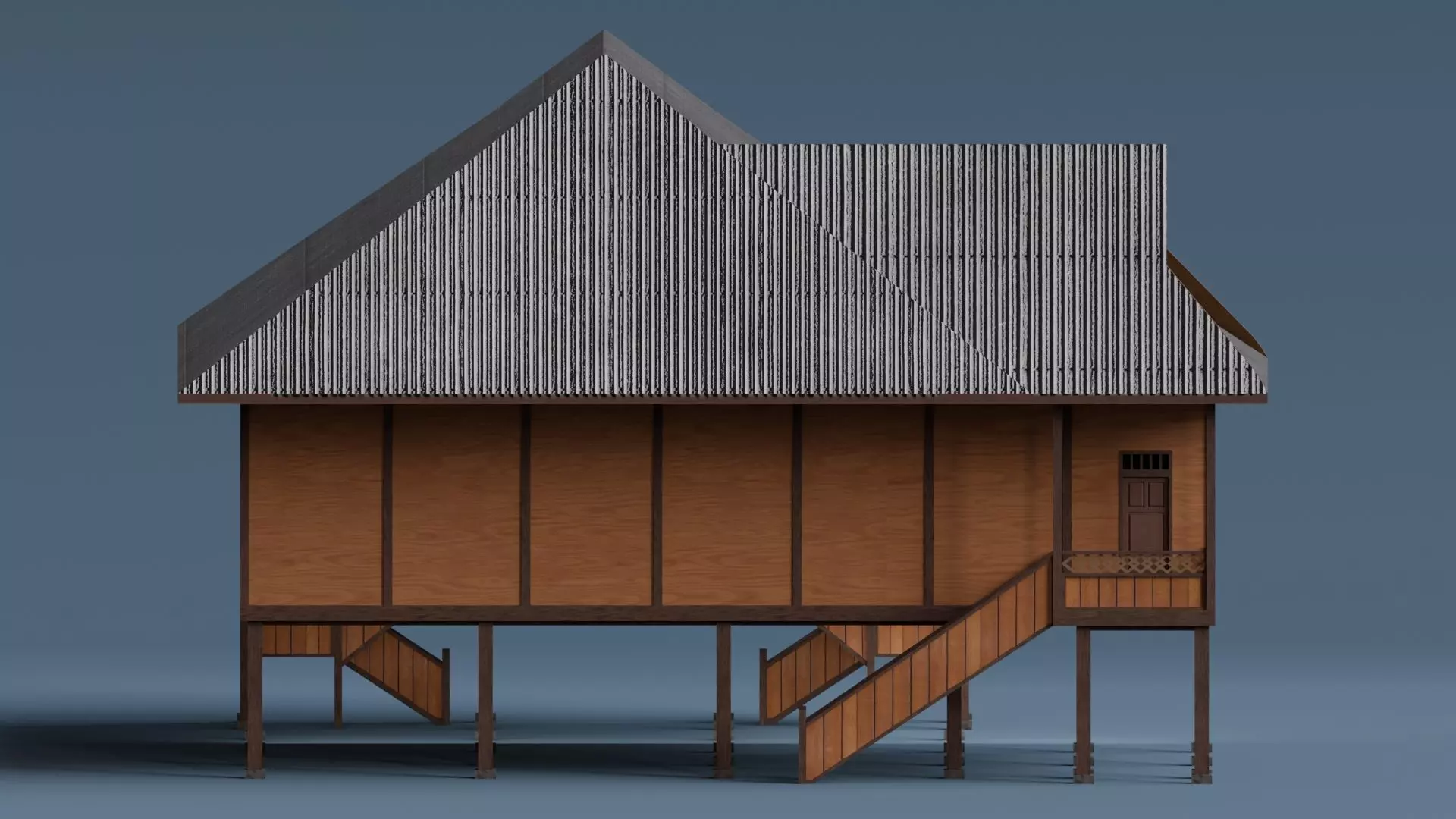 Traditional Houses - Rumah Walewangko Low-poly 3D model_2