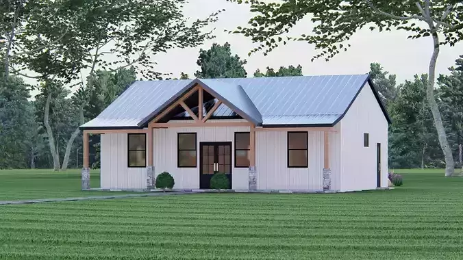 Barndominium House  3D Model OBJ FBX DWG SKP  Renders