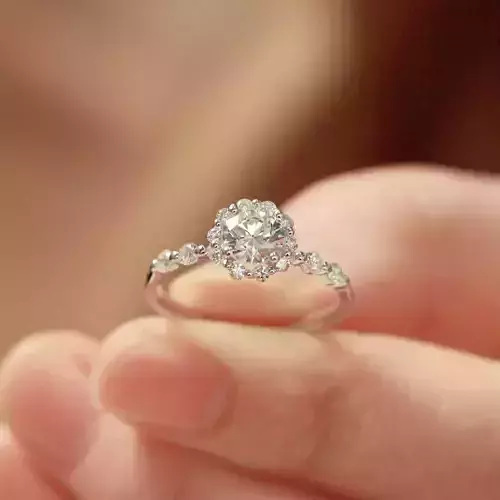 3DM Format Custom Minimalist sunflower engagement ring for women