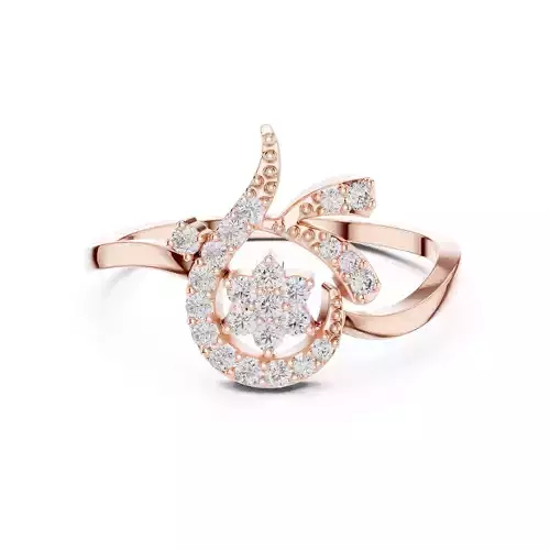 Round Cut Cluster Diamond Engagement Wedding Ring 3DM STL Video