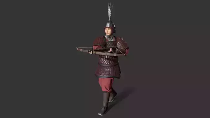 China soldier Low-poly 3D model